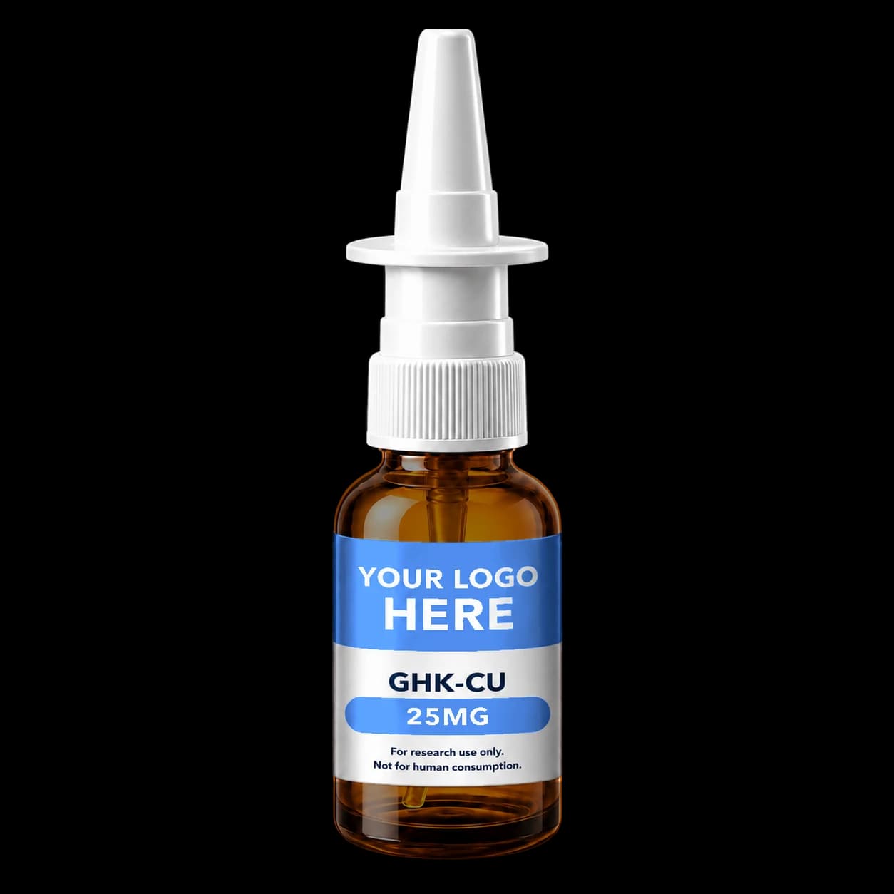 Wholesale GHK-Cu Liquid Spray 25mg nasal spray bottle — Wholesale Peptide Supply